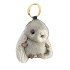 Cute Fluffy Rabbit Plush Keychain – Long Ear Bunny Bag Charm Plush Keychain Richie's Gray