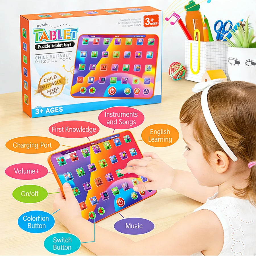 Kids Alphabet Learning Tablet – ABC, Numbers, Colors & Music Educational Learning Toy Richie's