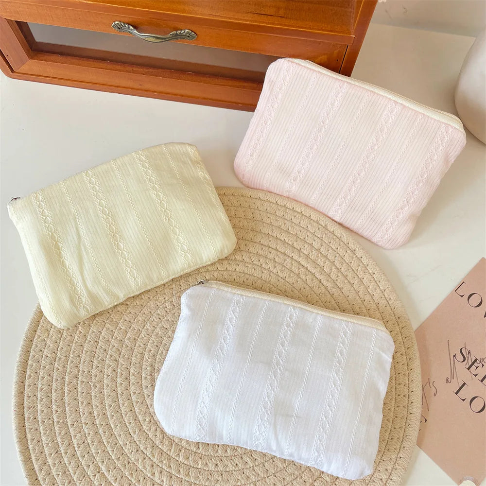 Stripe Mini Cosmetic Pouch – Cute Makeup & Coin Organizer Bag Cosmetic Organizer Pouch Richie's