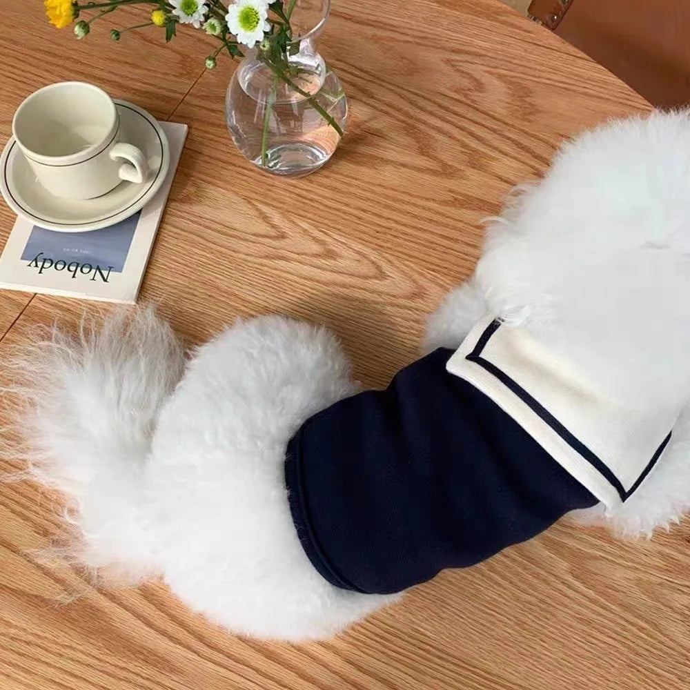 Soft Cotton Dog Sailor Vest | Breathable Puppy Outfit XS–XL Dog Vest Outfit Richie's Navy Blue-S