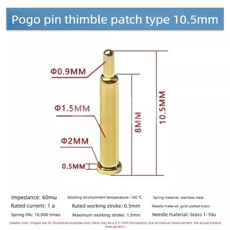 DIP SMD Double Spring PCB Pogo Pin Connectors 20/50/100 Pcs
