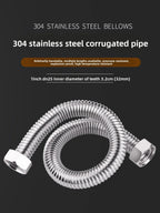 1" 304 Stainless Steel Bellows Metal Hose | High-Pressure Threaded Metal Bellows Hose Richie's