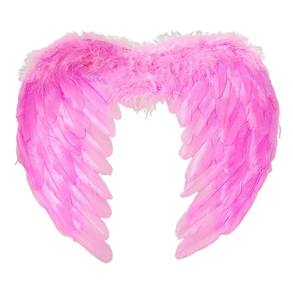 Handmade Feather Angel Wings Cosplay Party Props – Black White Pink Costume Angel Wings Richie's Pink