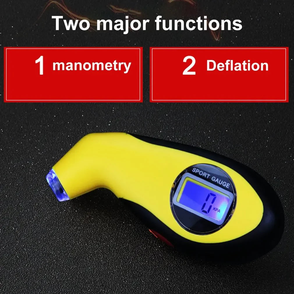 LCD Digital Tire Pressure Gauge 0–100 PSI | Car & Motorcycle Tire Pressure Gauge Richie's