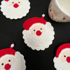 Handmade Crochet Santa Claus Coaster – Christmas Table Decor Christmas Crochet Coaster Richie's