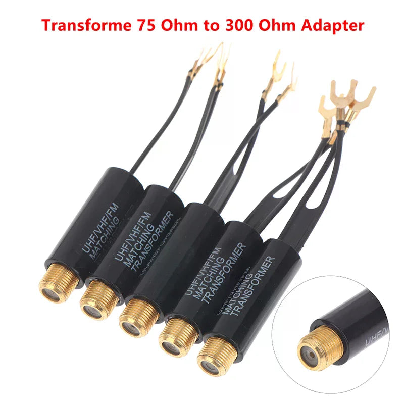 75 to 300 Ohm UHF VHF FM Antenna Transformer Adapter F Female Antenna Adapter Richie's