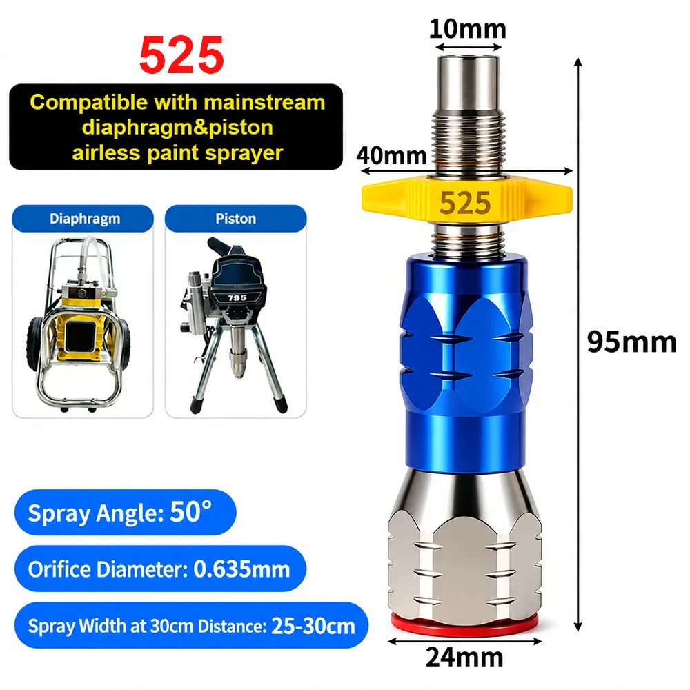 Stainless Steel Quick Connect Airless Paint Sprayer Nozzle Tip Paint Sprayer Nozzle Richie's 525