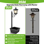 2-in-1 Solar Lamp Post with Planter | IP54 Outdoor Light Solar Garden Lamp Richie's