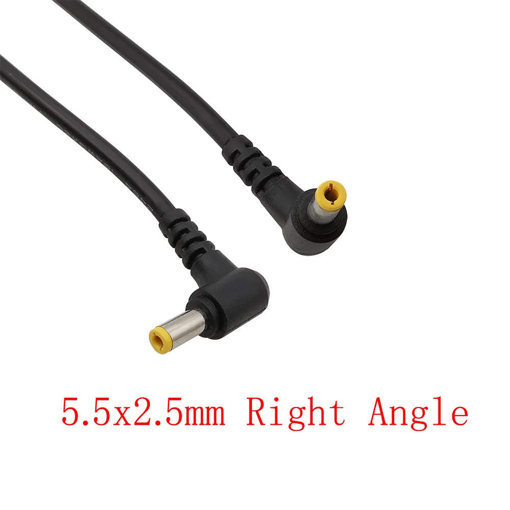 Right Angle DC Power Cable 5.5x2.5mm Male to Male 18AWG DC Power Cable Richie's