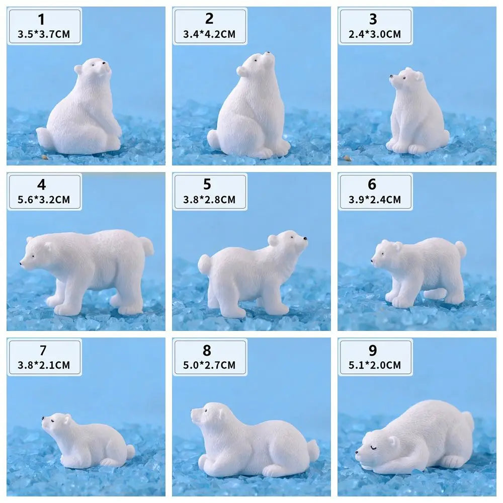 Polar Bear Resin Figurine – Fairy Garden & Micro Landscape Miniature Miniature Figurine Richie's