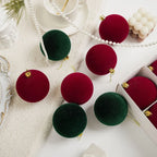 12pcs Flocked Christmas Ball Ornaments Vintage 6cm Set Christmas Ball Ornaments Richie's