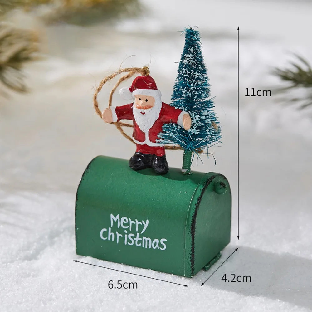 Santa Claus Airplane & Mailbox Christmas Hanging Ornament Christmas Ornament Richie's 4